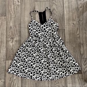 MINKPINK Black and White Leopard Print Aline Dress